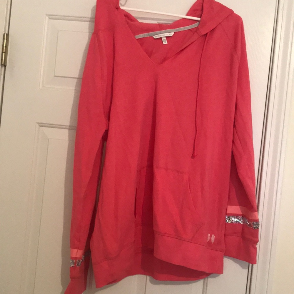 Pink Victoria’s Secret LOVE sequin hoodie